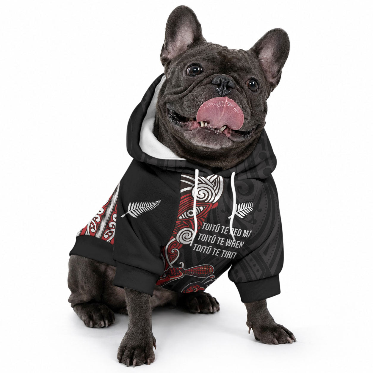 Toitu Te Reo Maori Toitu Te Whenua Toitu Te Tiriti Pet Hoodie Maori Warrior New Zealand LT01 - Polynesian Pride