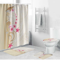 Beige Frangipani Sea Shell Bathroom Set Starfish Polynesian Pattern LT01 Bathroom Set (4 pcs) Beige - Polynesian Pride