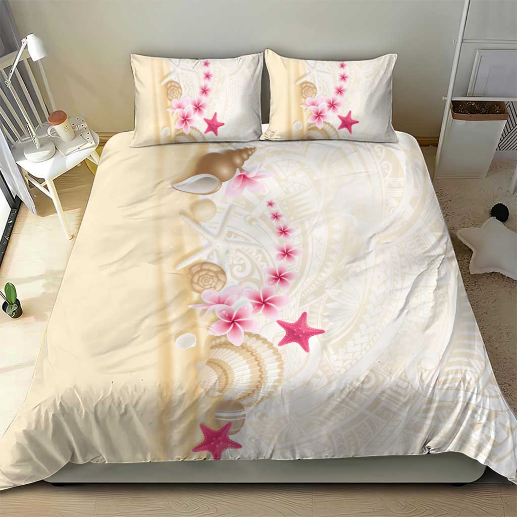 Beige Frangipani Sea Shell Bedding Set Starfish Polynesian Pattern LT01 - Polynesian Pride