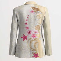 Beige Frangipani Sea Shell Blazer Starfish Polynesian Pattern LT01 - Polynesian Pride