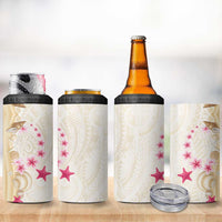Beige Frangipani Sea Shell 4 in 1 Can Cooler Tumbler Starfish Polynesian Pattern LT01 - Polynesian Pride