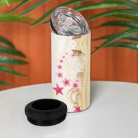 Beige Frangipani Sea Shell 4 in 1 Can Cooler Tumbler Starfish Polynesian Pattern LT01 - Polynesian Pride