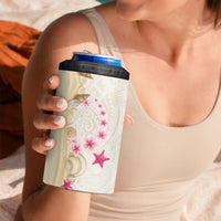 Beige Frangipani Sea Shell 4 in 1 Can Cooler Tumbler Starfish Polynesian Pattern LT01 - Polynesian Pride