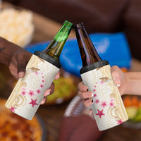 Beige Frangipani Sea Shell 4 in 1 Can Cooler Tumbler Starfish Polynesian Pattern LT01 - Polynesian Pride