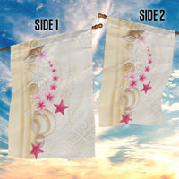 Beige Frangipani Sea Shell Garden Flag Starfish Polynesian Pattern LT01 - Polynesian Pride