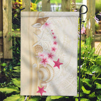 Beige Frangipani Sea Shell Garden Flag Starfish Polynesian Pattern LT01 Garden Flag Beige - Polynesian Pride