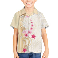 Beige Frangipani Sea Shell Hawaiian Shirt Starfish Polynesian Pattern LT01 - Polynesian Pride