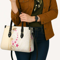 Beige Frangipani Sea Shell Leather Bag Starfish Polynesian Pattern LT01 - Polynesian Pride