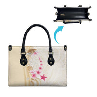 Beige Frangipani Sea Shell Leather Bag Starfish Polynesian Pattern LT01 - Polynesian Pride