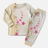 Beige Frangipani Sea Shell Christmas Pajama Set Starfish Polynesian Pattern LT01 Men Beige - Polynesian Pride