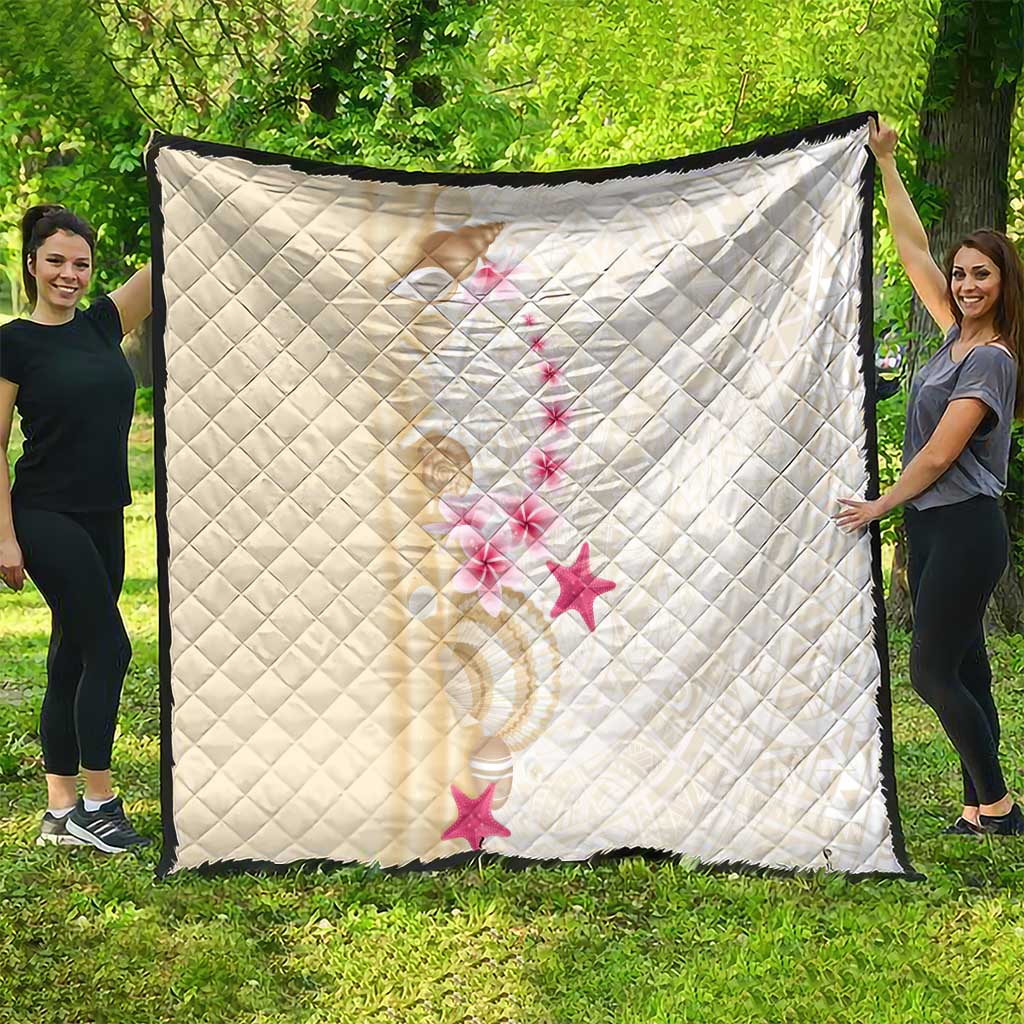 Beige Frangipani Sea Shell Quilt Starfish Polynesian Pattern LT01 - Polynesian Pride