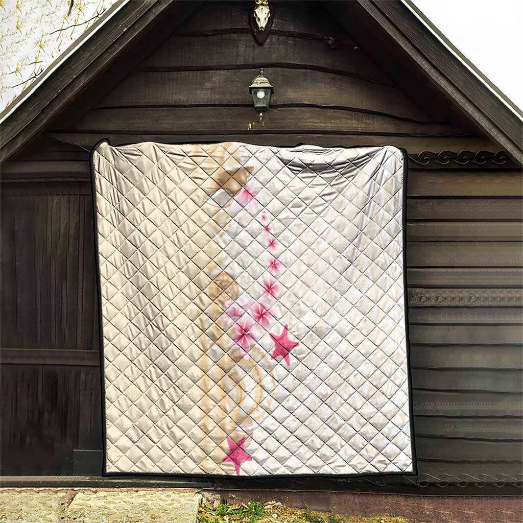 Beige Frangipani Sea Shell Quilt Starfish Polynesian Pattern LT01 - Polynesian Pride