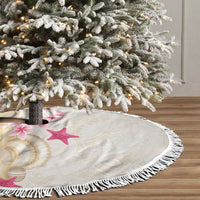 Beige Frangipani Sea Shell Tree Skirt Starfish Polynesian Pattern LT01 - Polynesian Pride