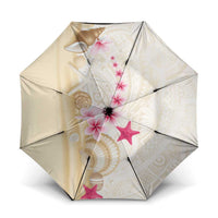 Beige Frangipani Sea Shell Umbrella Starfish Polynesian Pattern LT01 One Size Folded 11.42 inch Opened Diameter 37.4 inch Beige - Polynesian Pride