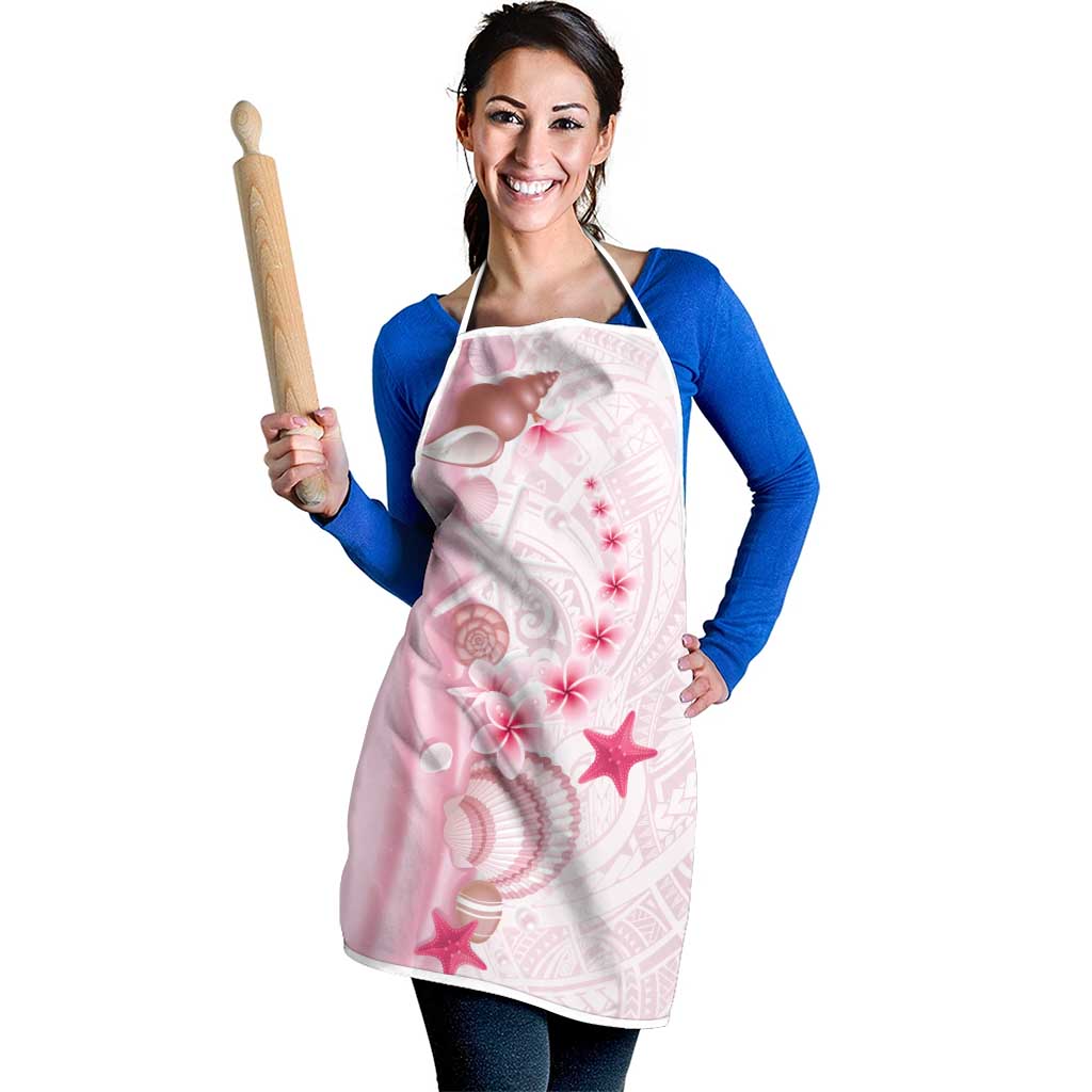 Pink Plumeria Sea Shell Apron Starfish Polynesian Pattern LT01 - Polynesian Pride