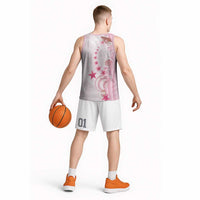 Pink Plumeria Sea Shell Basketball Jersey Starfish Polynesian Pattern LT01 - Polynesian Pride