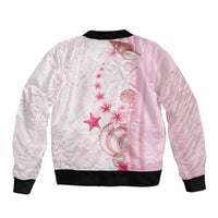 Pink Plumeria Sea Shell Bomber Jacket Starfish Polynesian Pattern LT01 - Polynesian Pride