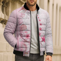 Pink Plumeria Sea Shell Bomber Puffer Jacket Starfish Polynesian Pattern LT01 - Polynesian Pride
