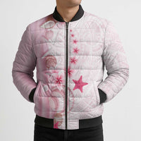 Pink Plumeria Sea Shell Bomber Puffer Jacket Starfish Polynesian Pattern LT01 - Polynesian Pride
