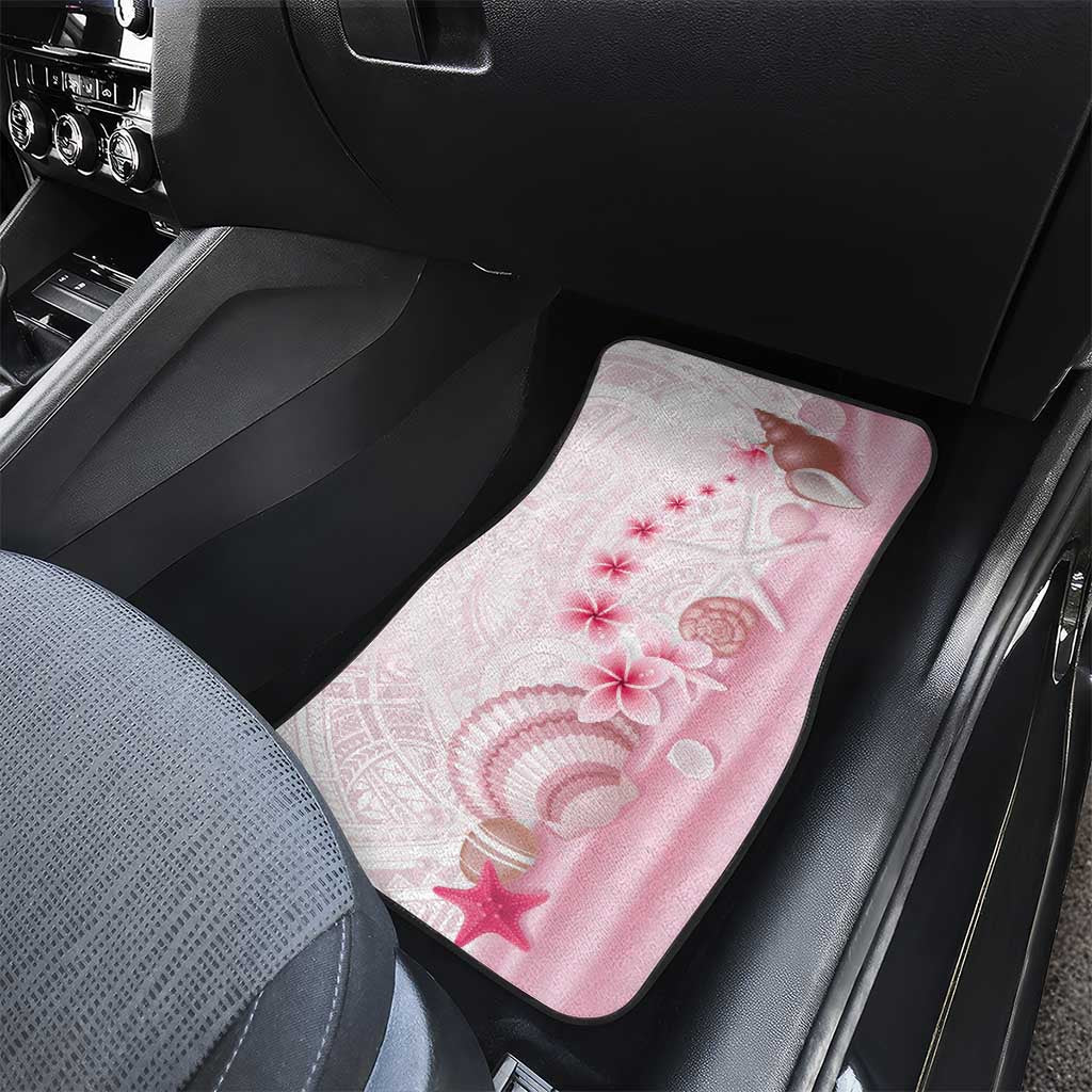 Pink Plumeria Sea Shell Car Mats Starfish Polynesian Pattern LT01 - Polynesian Pride