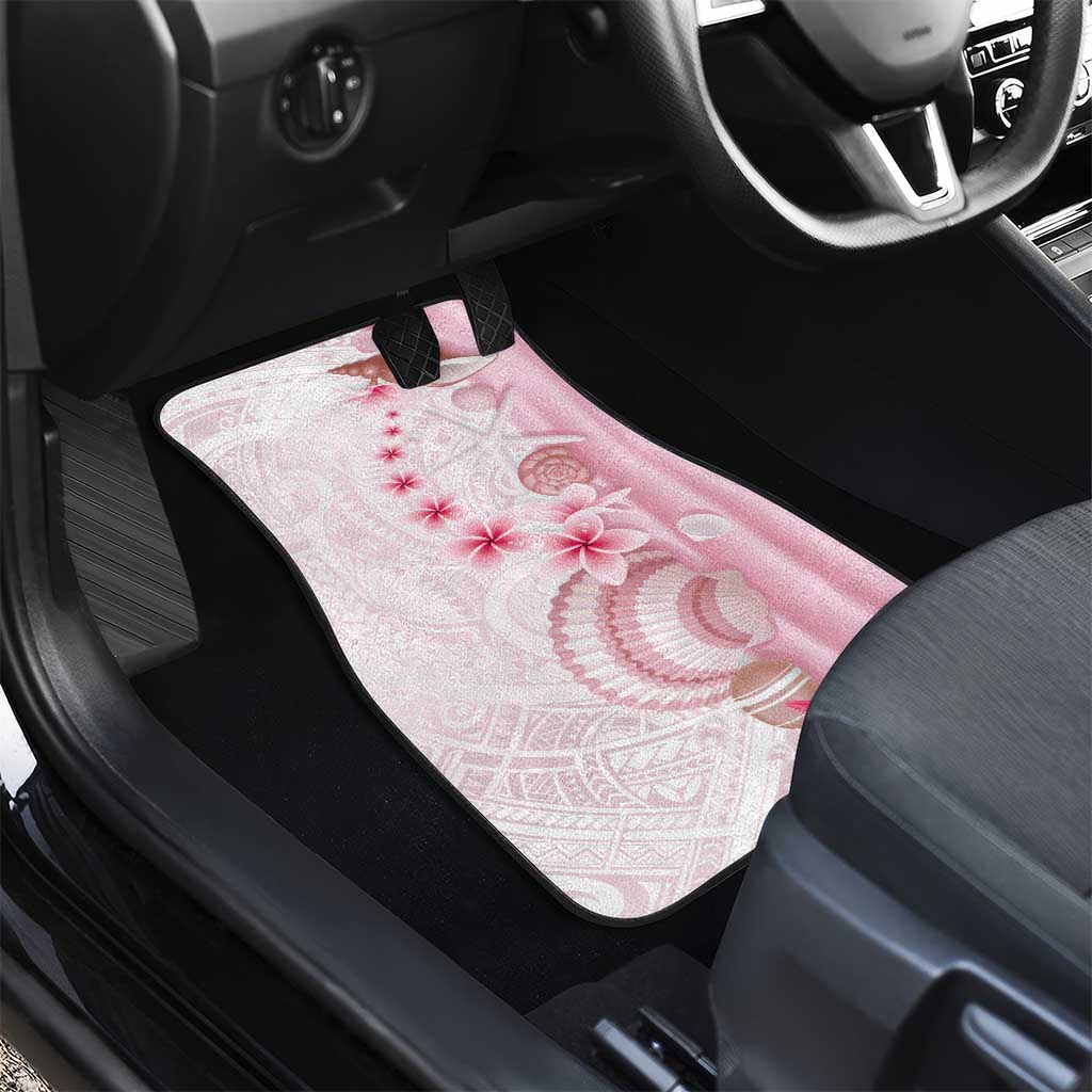 Pink Plumeria Sea Shell Car Mats Starfish Polynesian Pattern LT01 - Polynesian Pride