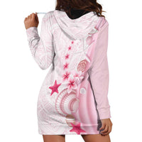 Pink Plumeria Sea Shell Hoodie Dress Starfish Polynesian Pattern LT01 - Polynesian Pride