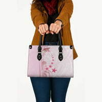 Pink Plumeria Sea Shell Leather Bag Starfish Polynesian Pattern LT01 - Polynesian Pride