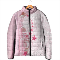 Pink Plumeria Sea Shell Padded Jacket Starfish Polynesian Pattern LT01 - Polynesian Pride