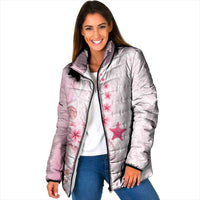 Pink Plumeria Sea Shell Padded Jacket Starfish Polynesian Pattern LT01 Women Pink - Polynesian Pride