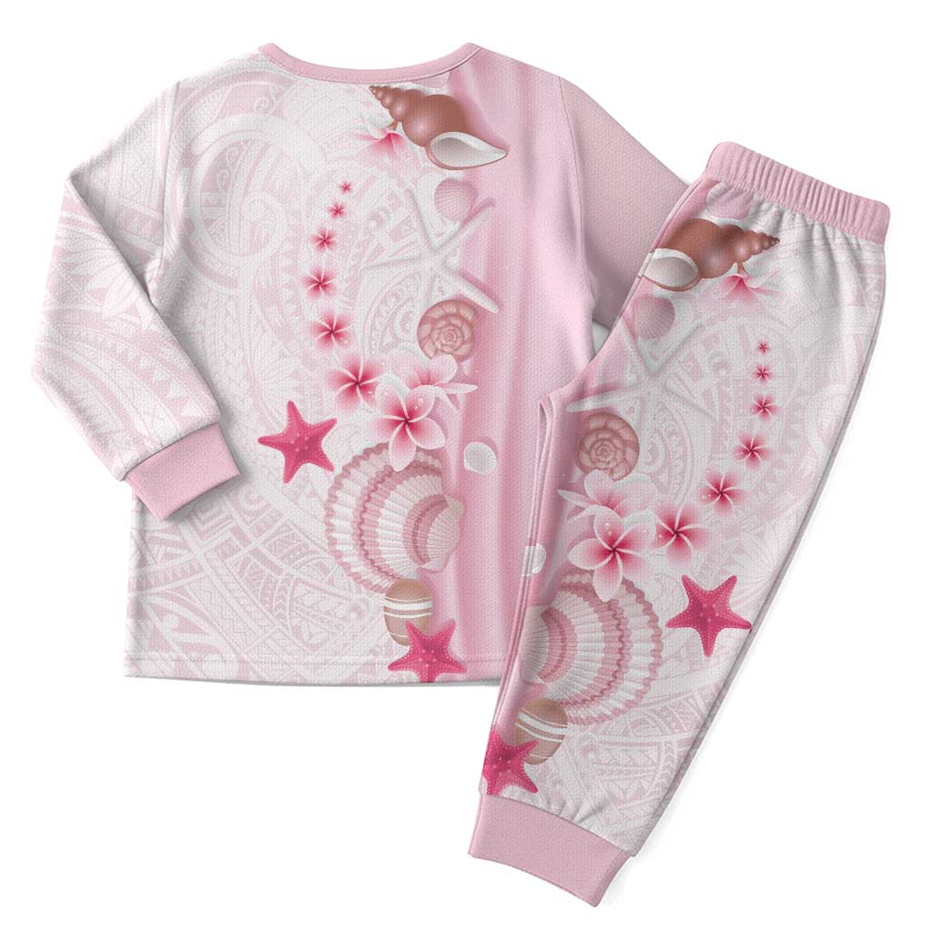 Pink Plumeria Sea Shell Christmas Pajama Set Starfish Polynesian Pattern LT01 - Polynesian Pride