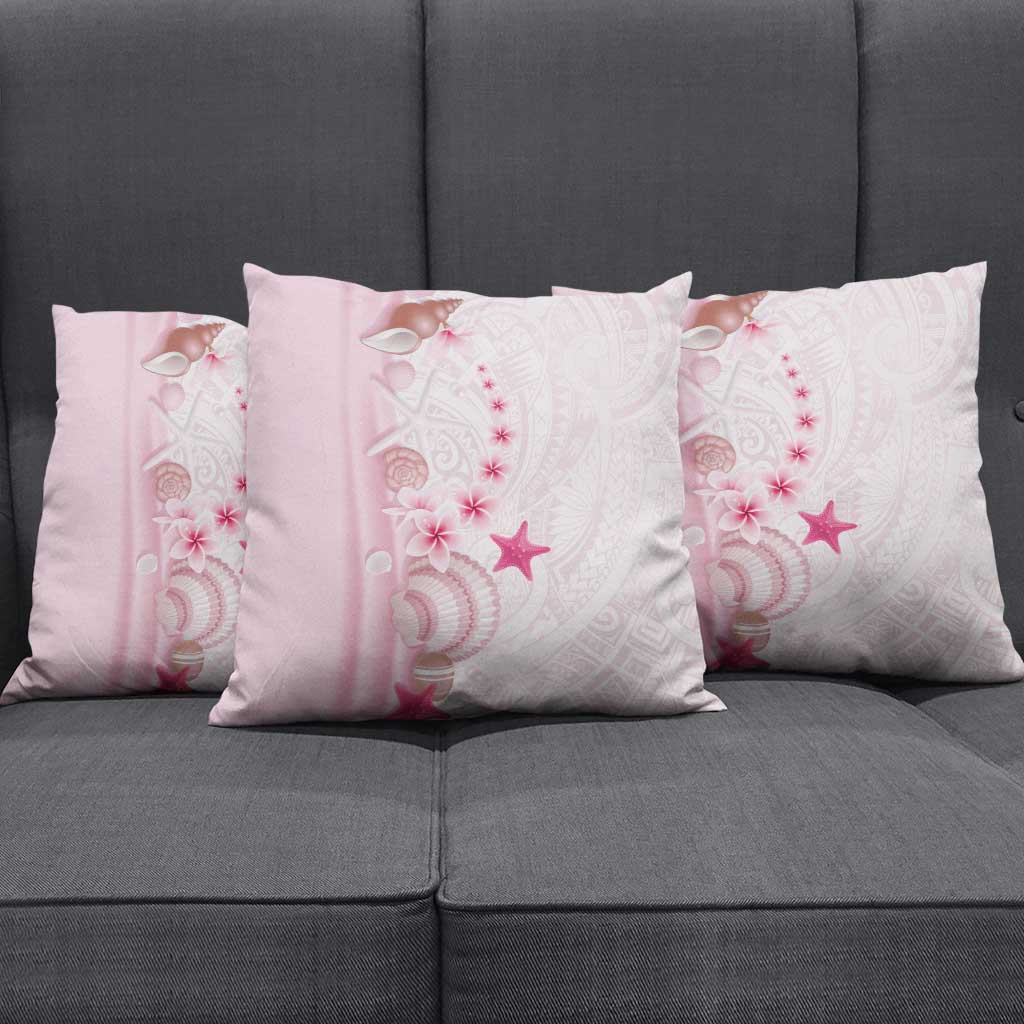Pink Plumeria Sea Shell Pillow Cover Starfish Polynesian Pattern LT01 - Polynesian Pride
