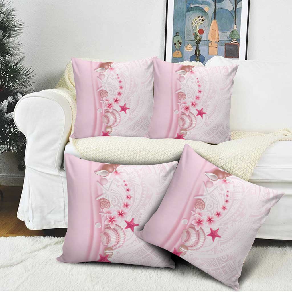 Pink Plumeria Sea Shell Pillow Cover Starfish Polynesian Pattern LT01 - Polynesian Pride
