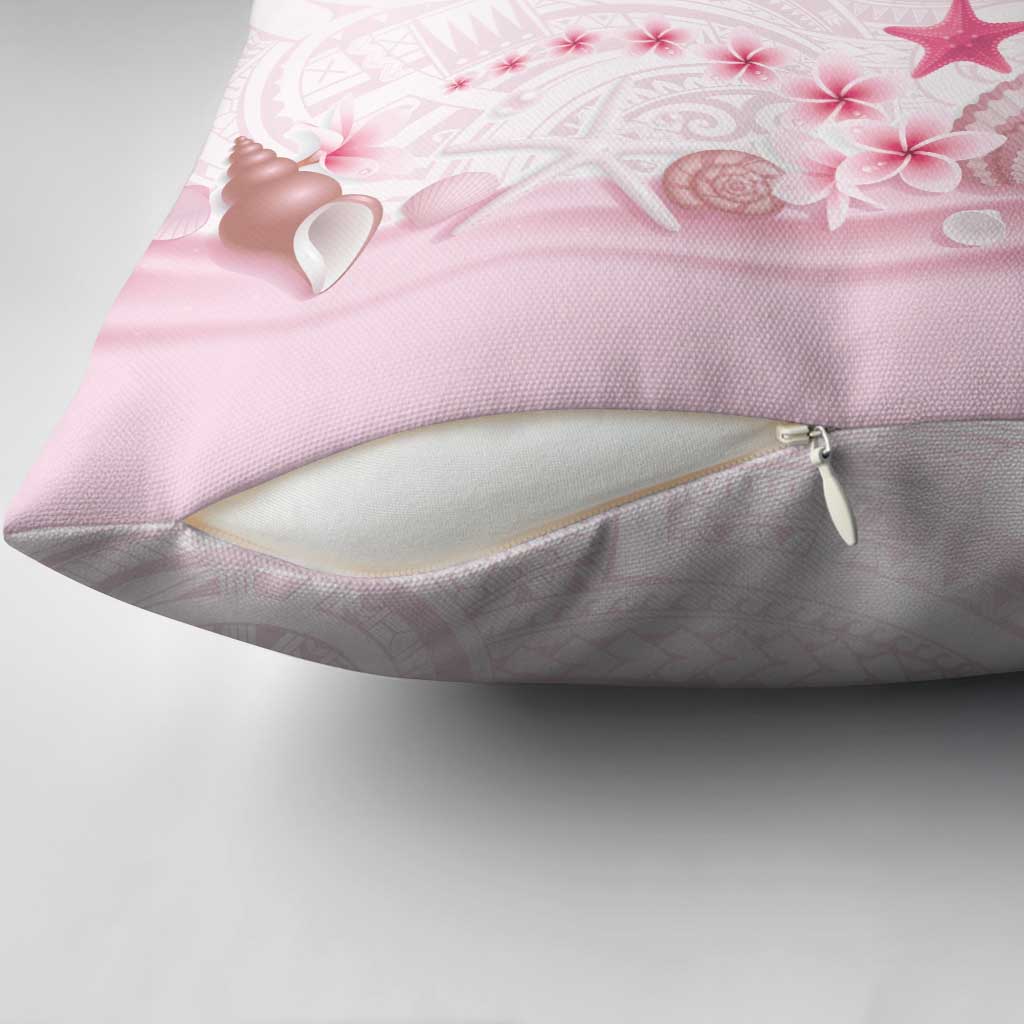 Pink Plumeria Sea Shell Pillow Cover Starfish Polynesian Pattern LT01 - Polynesian Pride