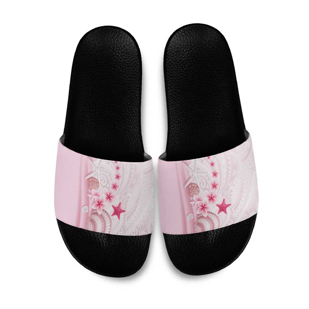 Pink Plumeria Sea Shell Slide Sandals Starfish Polynesian Pattern LT01 Pink - Polynesian Pride