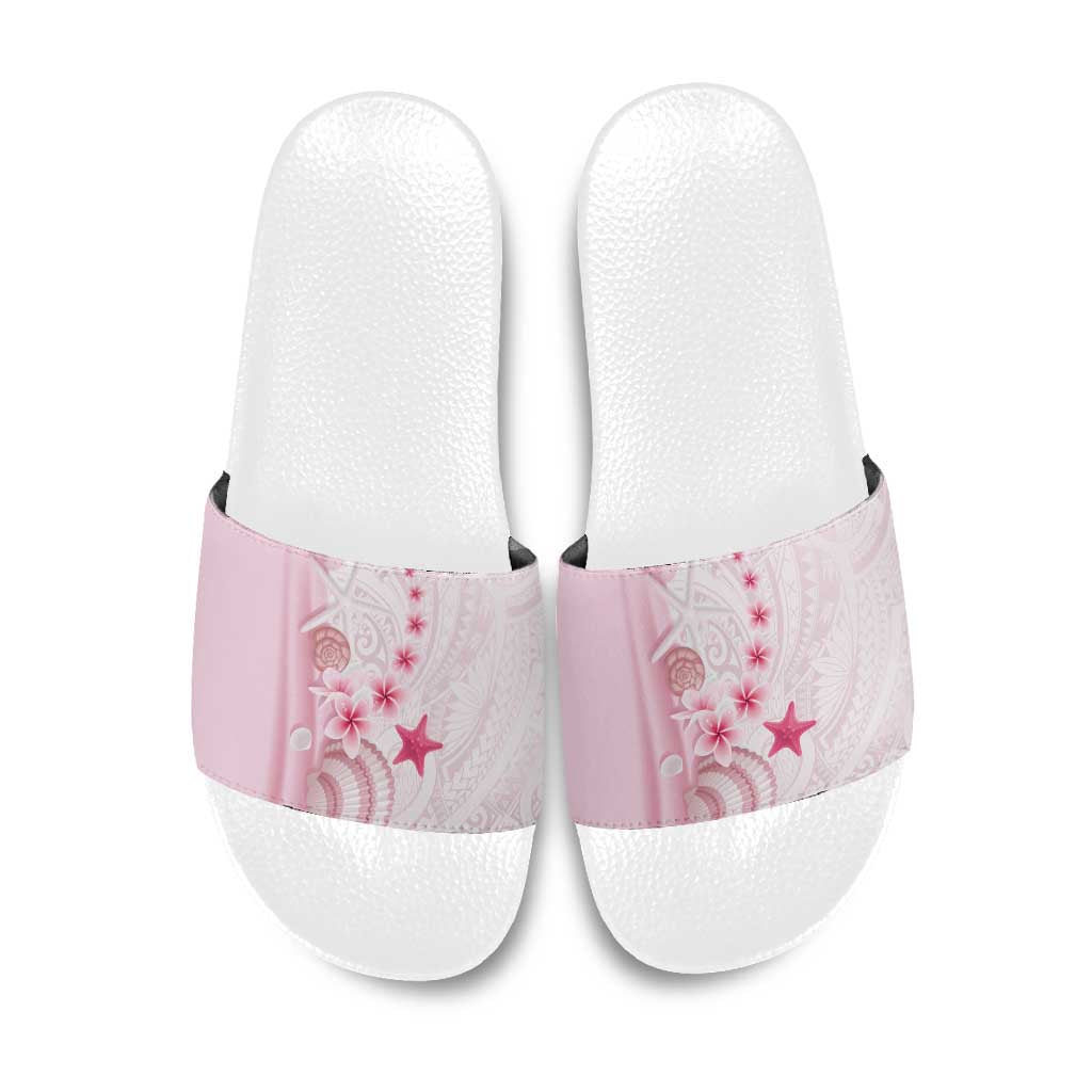 Pink Plumeria Sea Shell Slide Sandals Starfish Polynesian Pattern LT01 Pink - Polynesian Pride