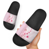 Pink Plumeria Sea Shell Slide Sandals Starfish Polynesian Pattern LT01 - Polynesian Pride