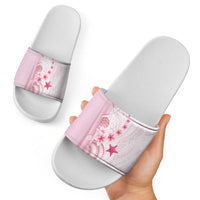 Pink Plumeria Sea Shell Slide Sandals Starfish Polynesian Pattern LT01 - Polynesian Pride