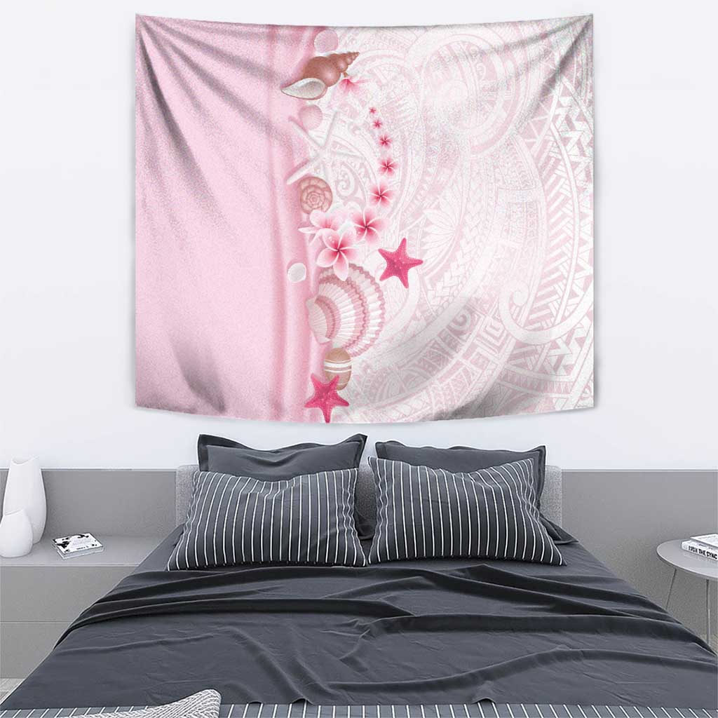 Pink Plumeria Sea Shell Tapestry Starfish Polynesian Pattern LT01 - Polynesian Pride