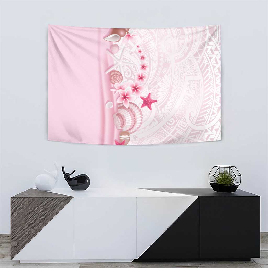 Pink Plumeria Sea Shell Tapestry Starfish Polynesian Pattern LT01 - Polynesian Pride