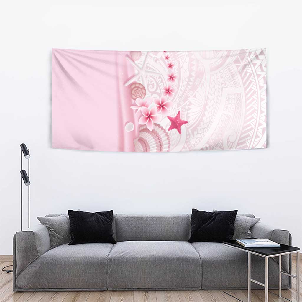 Pink Plumeria Sea Shell Tapestry Starfish Polynesian Pattern LT01 - Polynesian Pride