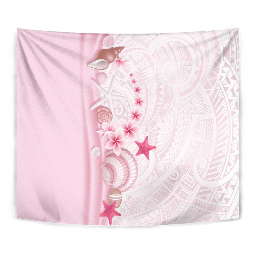 Pink Plumeria Sea Shell Tapestry Starfish Polynesian Pattern LT01 - Polynesian Pride