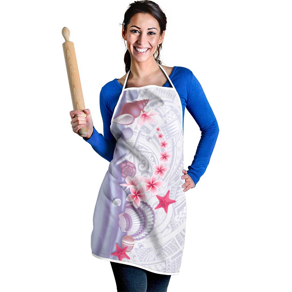 Purple Plumeria Sea Shell Apron Starfish Polynesian Pattern LT01 - Polynesian Pride