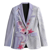 Purple Plumeria Sea Shell Blazer Starfish Polynesian Pattern LT01 Unisex Purple - Polynesian Pride