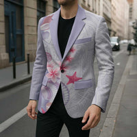 Purple Plumeria Sea Shell Blazer Starfish Polynesian Pattern LT01 - Polynesian Pride