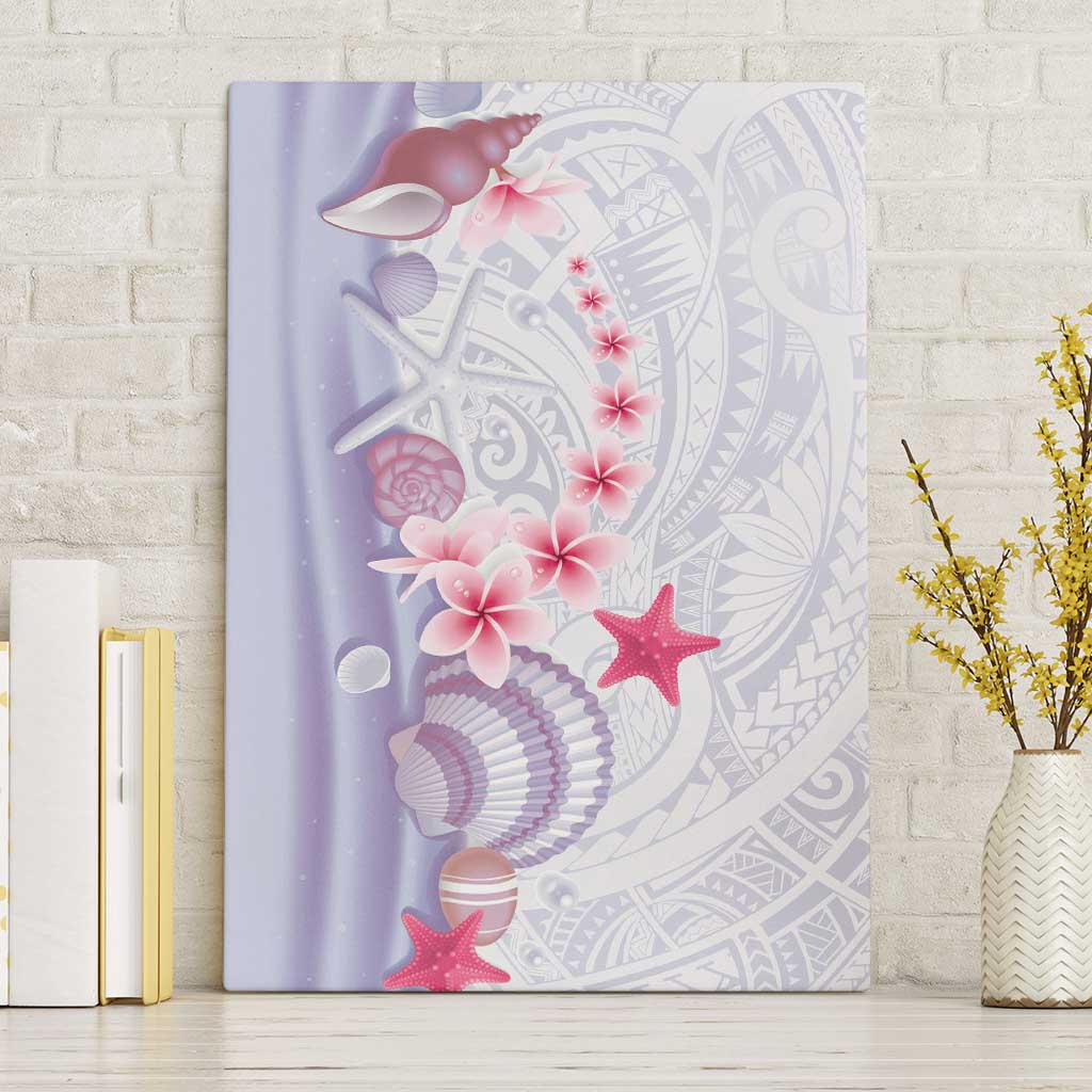 Purple Plumeria Sea Shell Canvas Wall Art Starfish Polynesian Pattern LT01 Without Frame Purple - Polynesian Pride