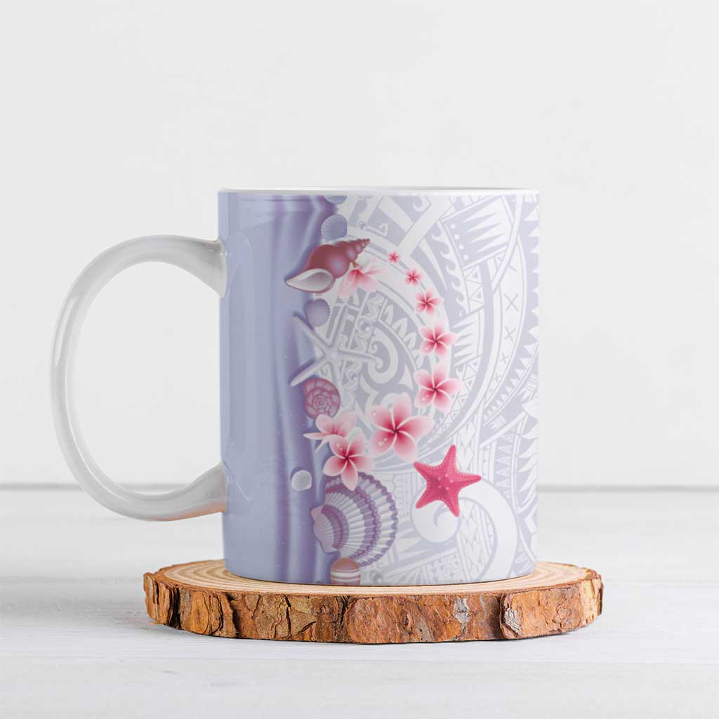 Purple Plumeria Sea Shell Ceramic Mug Starfish Polynesian Pattern LT01 Purple - Polynesian Pride