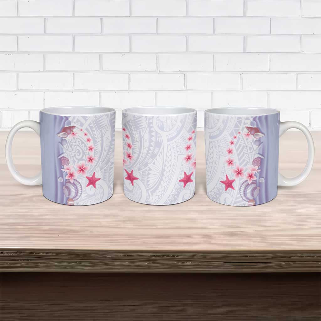Purple Plumeria Sea Shell Ceramic Mug Starfish Polynesian Pattern LT01 - Polynesian Pride