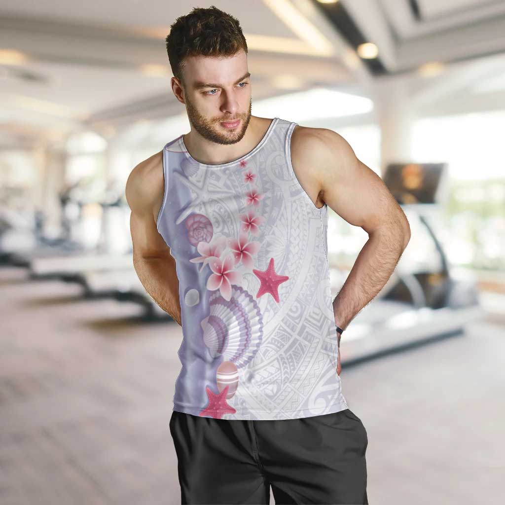 Purple Plumeria Sea Shell Men Tank Top Starfish Polynesian Pattern LT01 Purple - Polynesian Pride