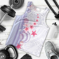 Purple Plumeria Sea Shell Men Tank Top Starfish Polynesian Pattern LT01 - Polynesian Pride