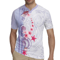 Purple Plumeria Sea Shell Rugby Jersey Starfish Polynesian Pattern LT01 - Polynesian Pride